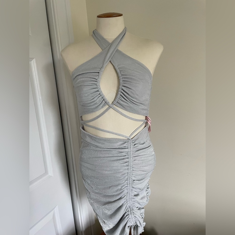 Oh Polly Silver Dress Size 8